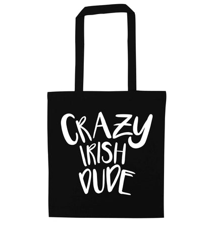 Crazy Irish dude black tote bag