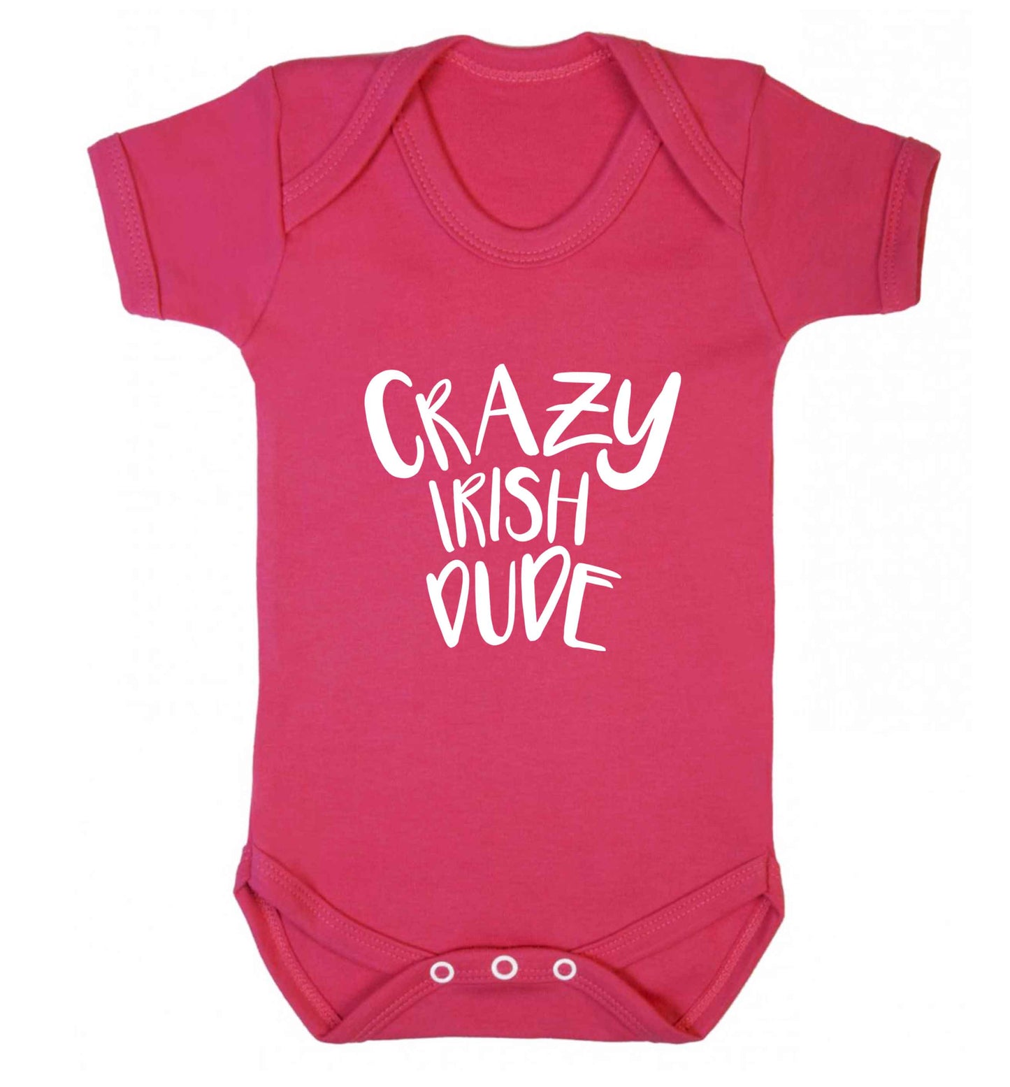 Crazy Irish dude baby vest dark pink 18-24 months