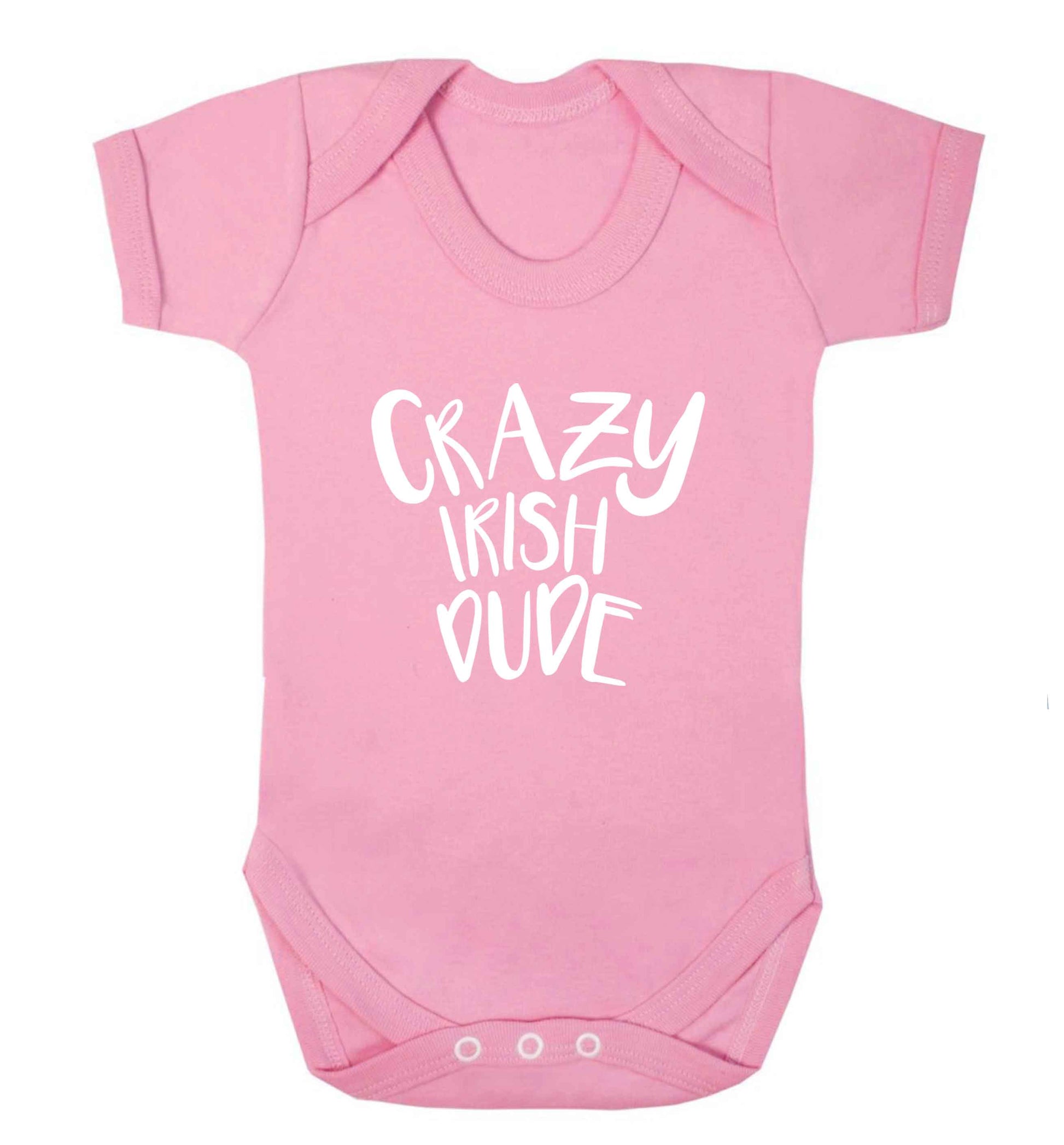Crazy Irish dude baby vest pale pink 18-24 months