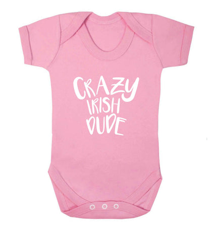 Crazy Irish dude baby vest pale pink 18-24 months