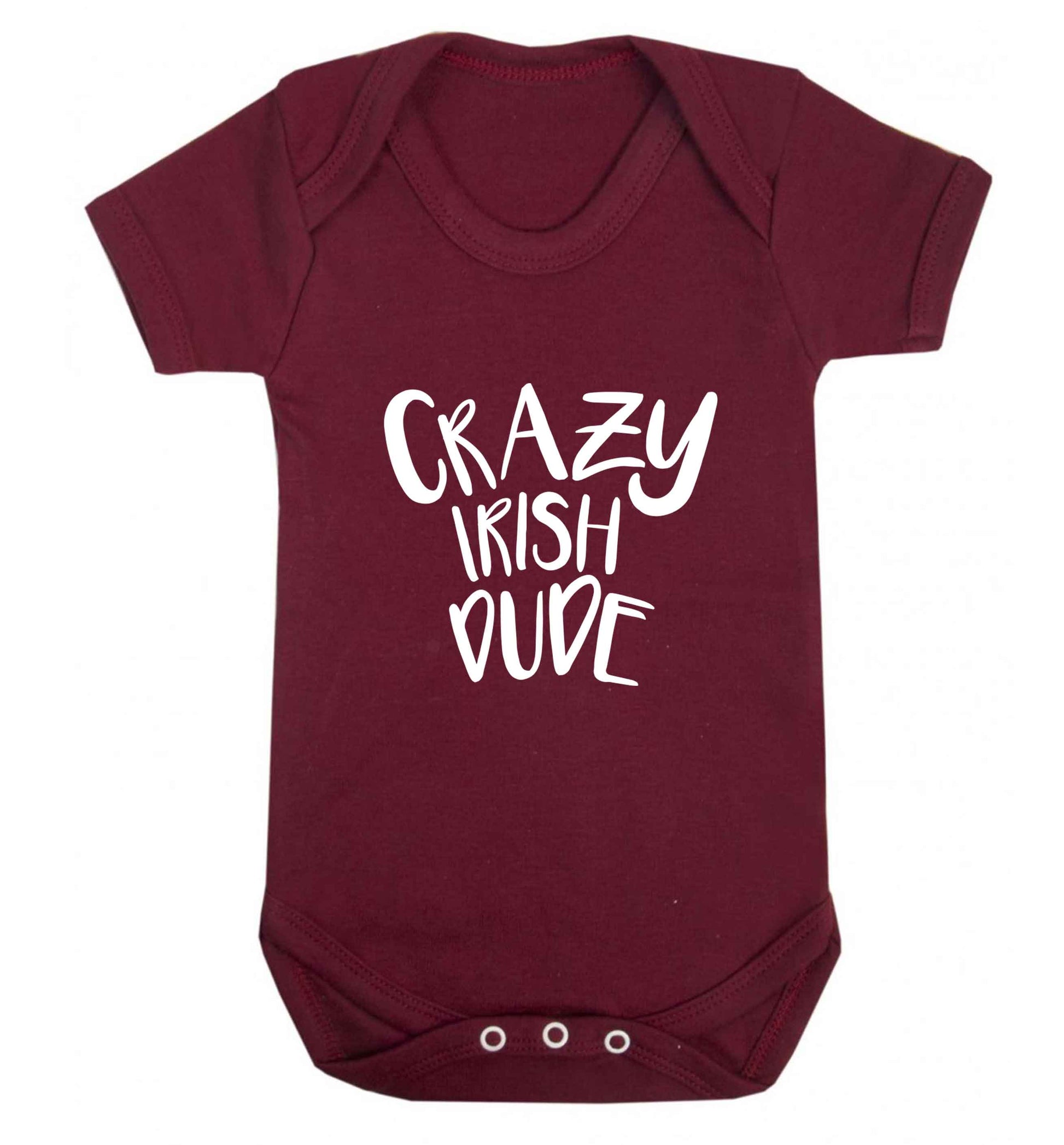 Crazy Irish dude baby vest maroon 18-24 months