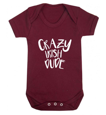 Crazy Irish dude baby vest maroon 18-24 months