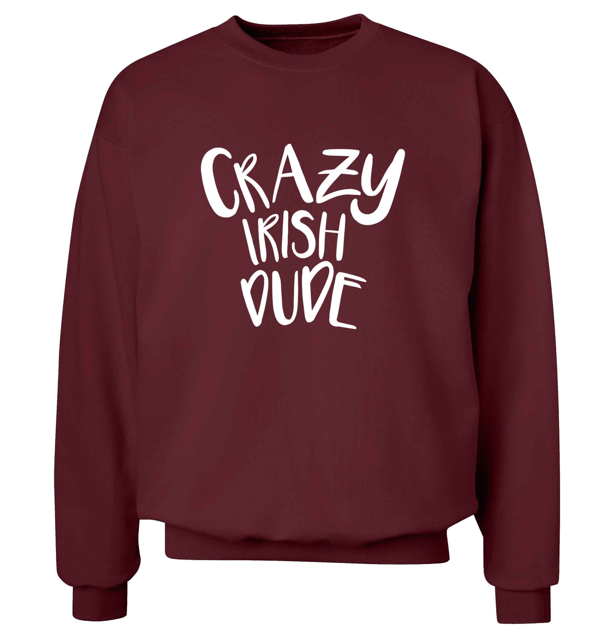 Crazy Irish dude adult's unisex maroon sweater 2XL