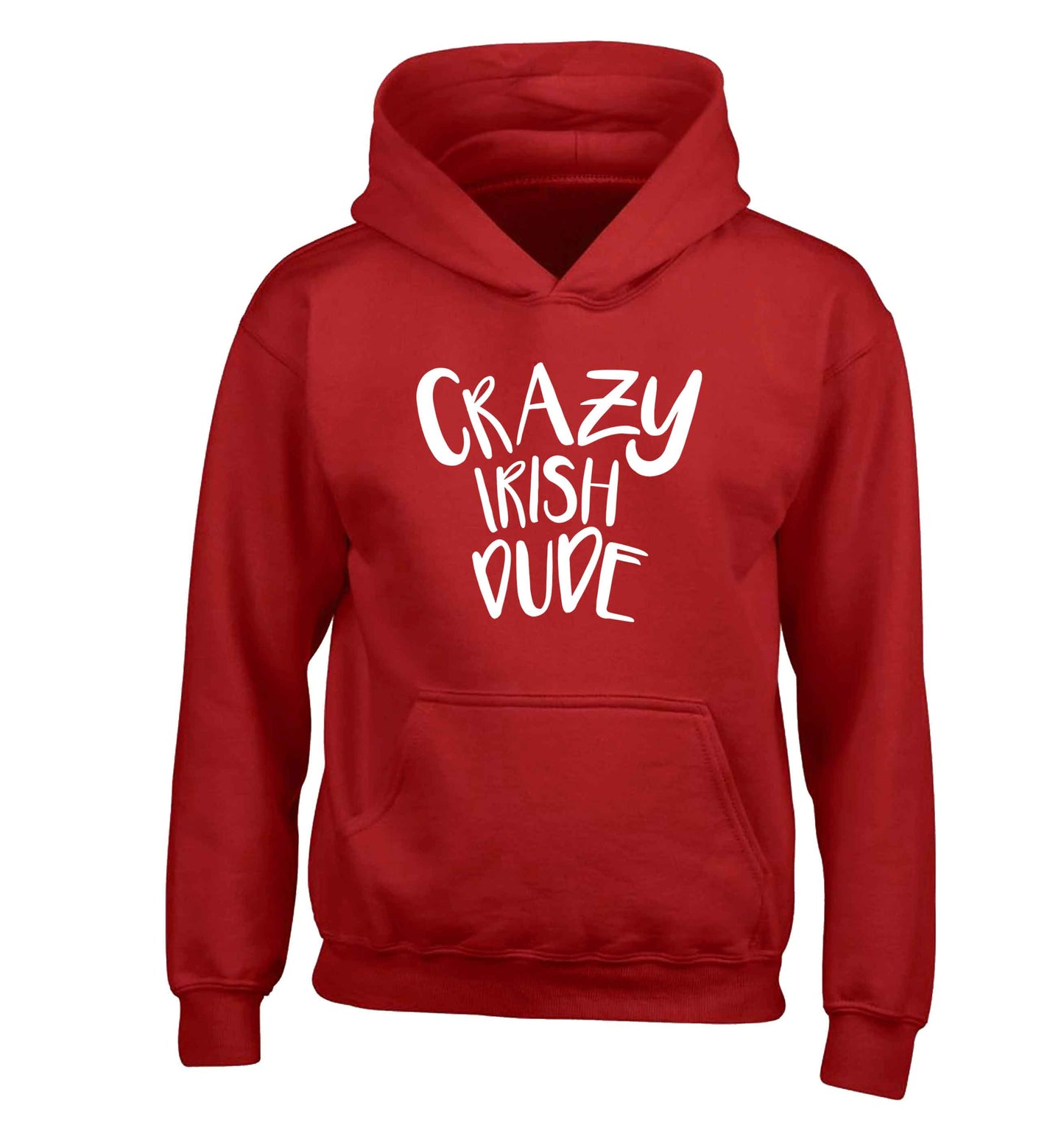 Crazy Irish dude children's red hoodie 12-13 Years