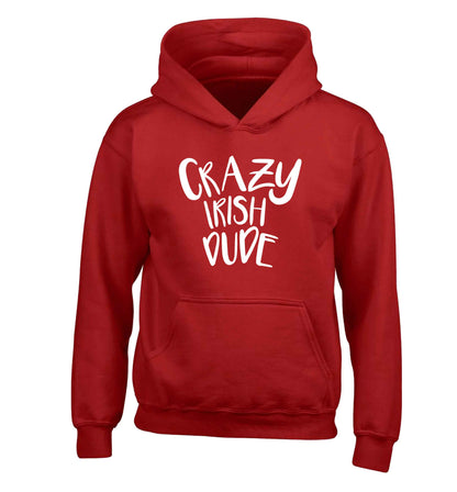 Crazy Irish dude children's red hoodie 12-13 Years