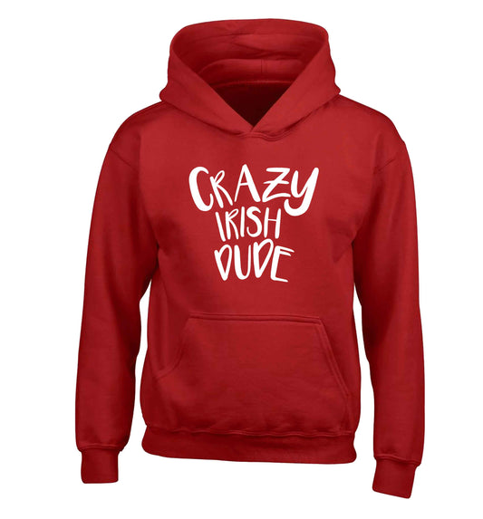 Crazy Irish dude children's red hoodie 12-13 Years