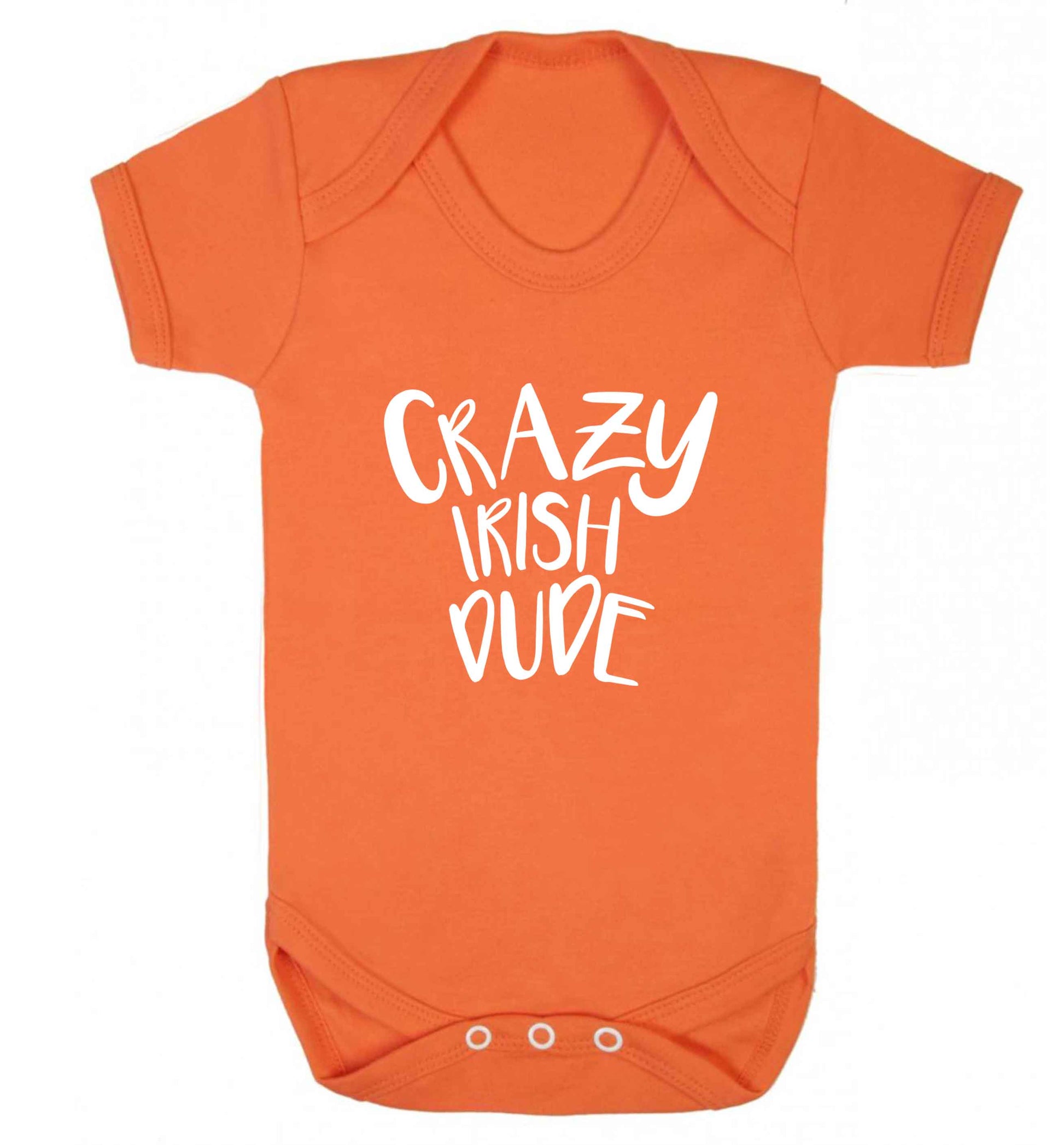 Crazy Irish dude baby vest orange 18-24 months