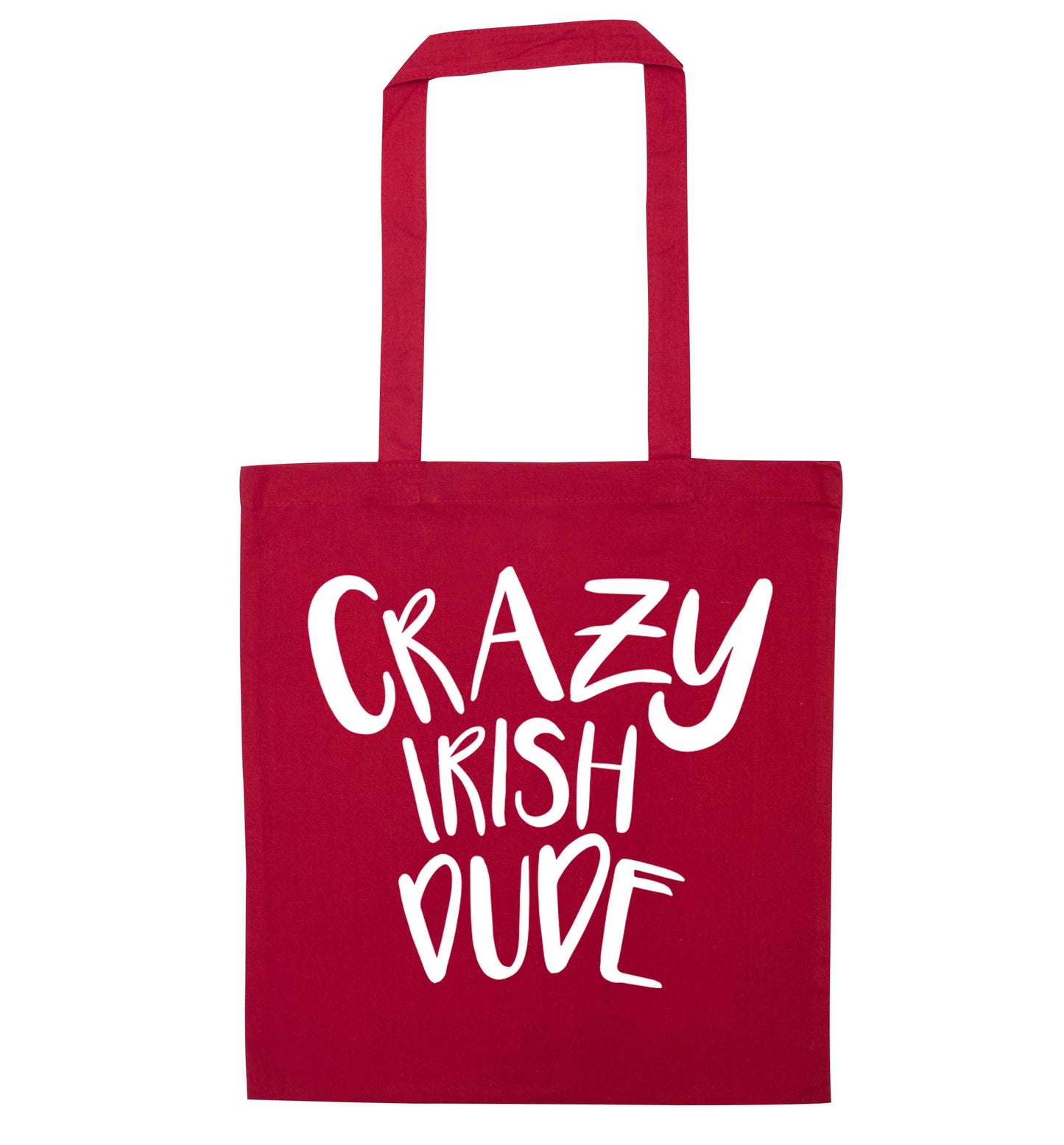 Crazy Irish dude red tote bag