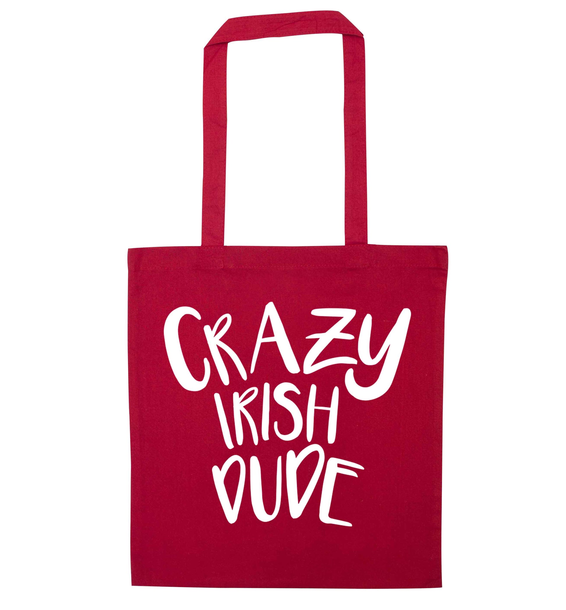 Crazy Irish dude red tote bag