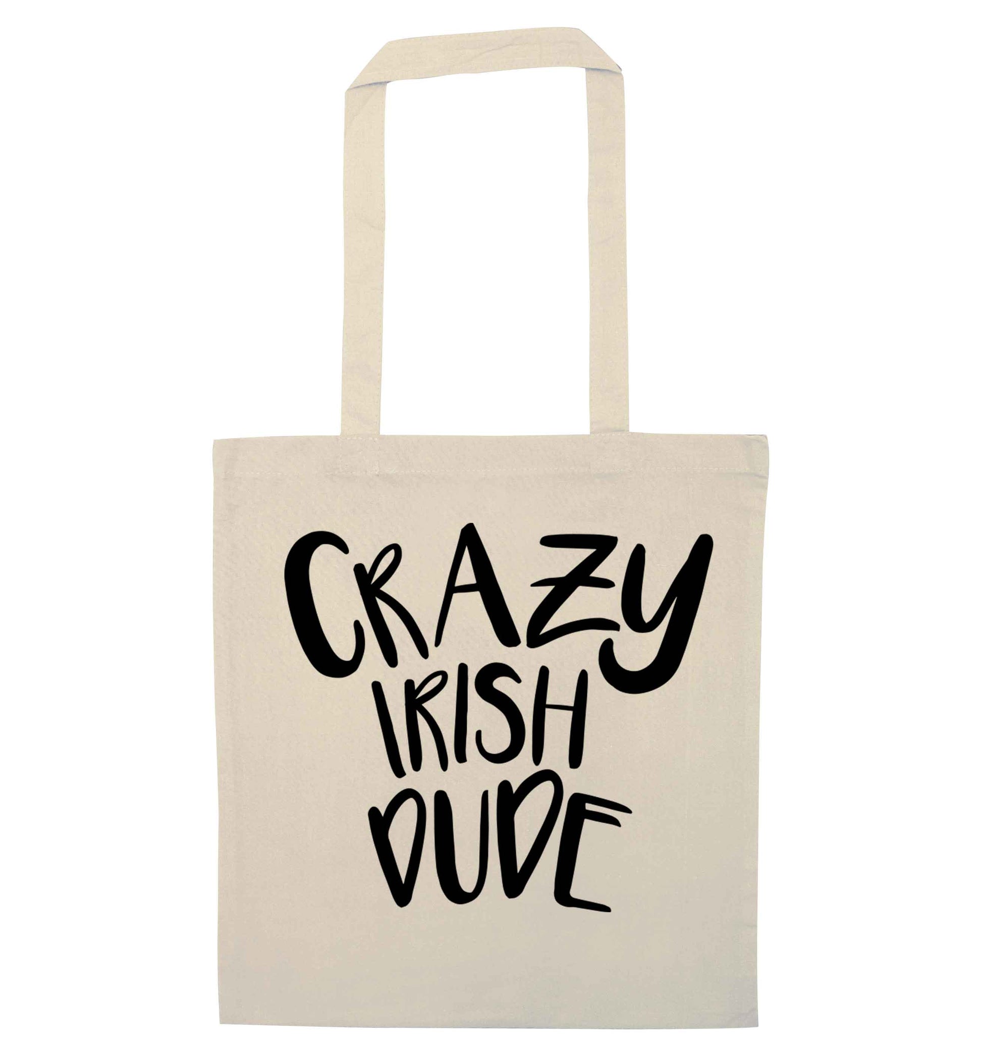 Crazy Irish dude natural tote bag