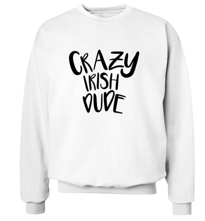 Crazy Irish dude adult's unisex white sweater 2XL