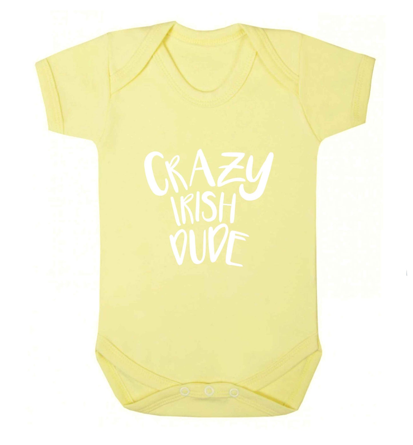Crazy Irish dude baby vest pale yellow 18-24 months