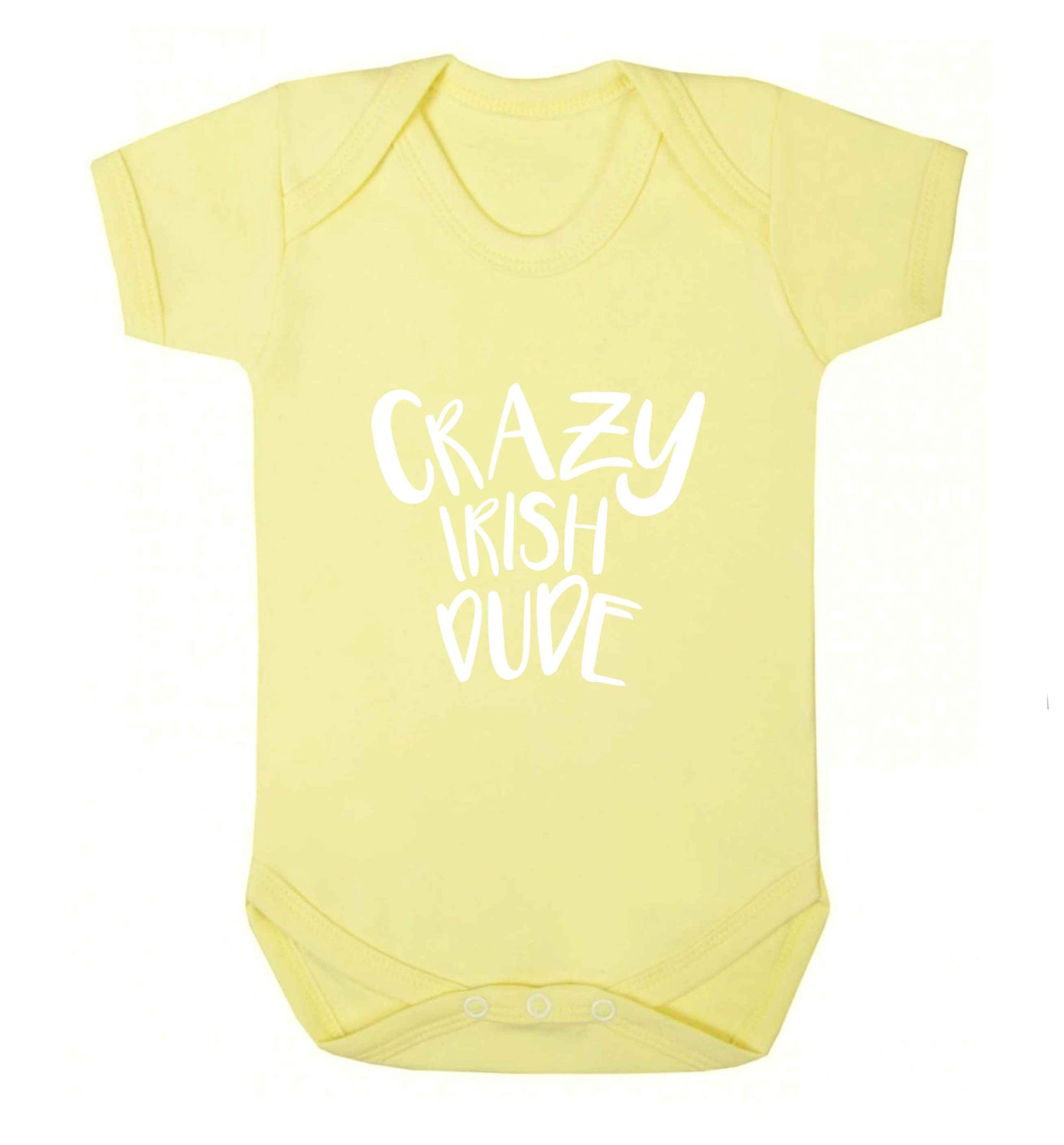 Crazy Irish dude baby vest pale yellow 18-24 months