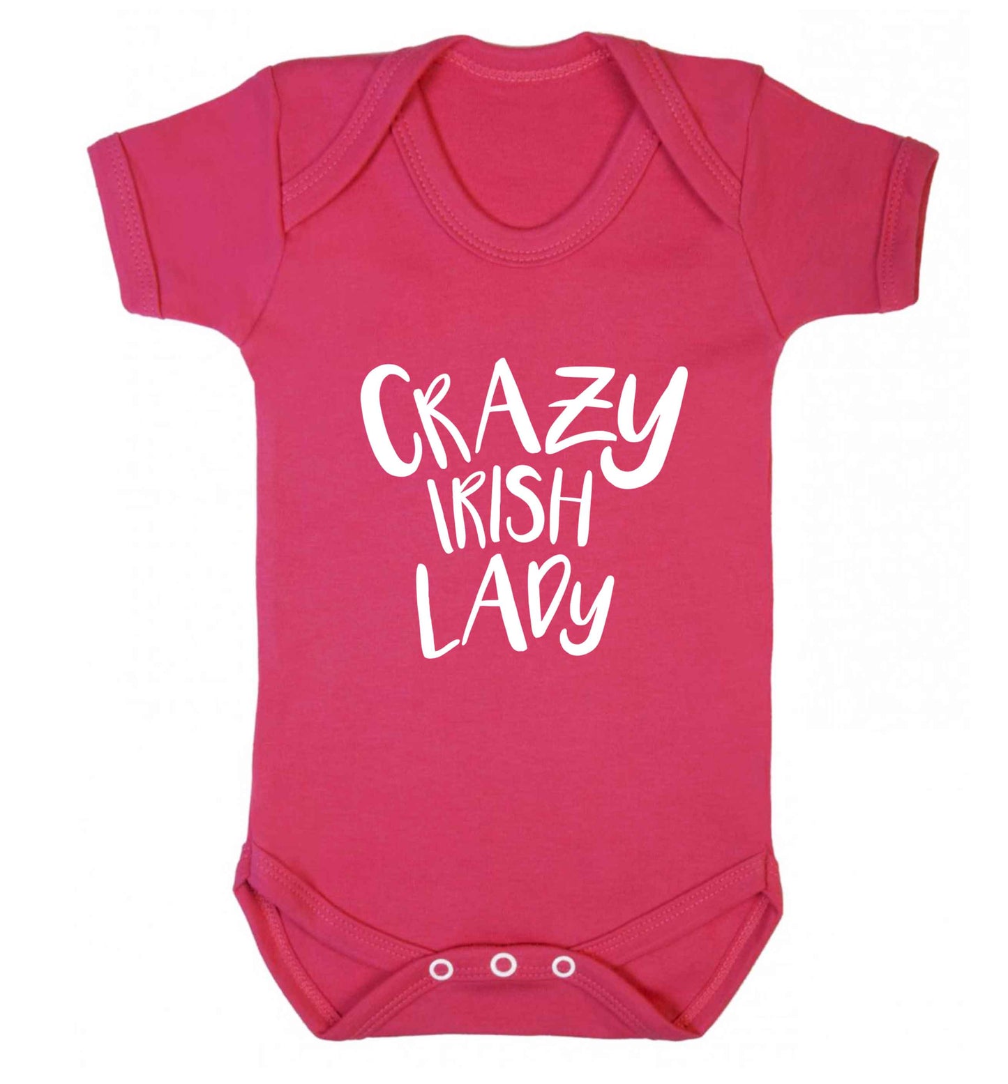 Crazy Irish lady baby vest dark pink 18-24 months