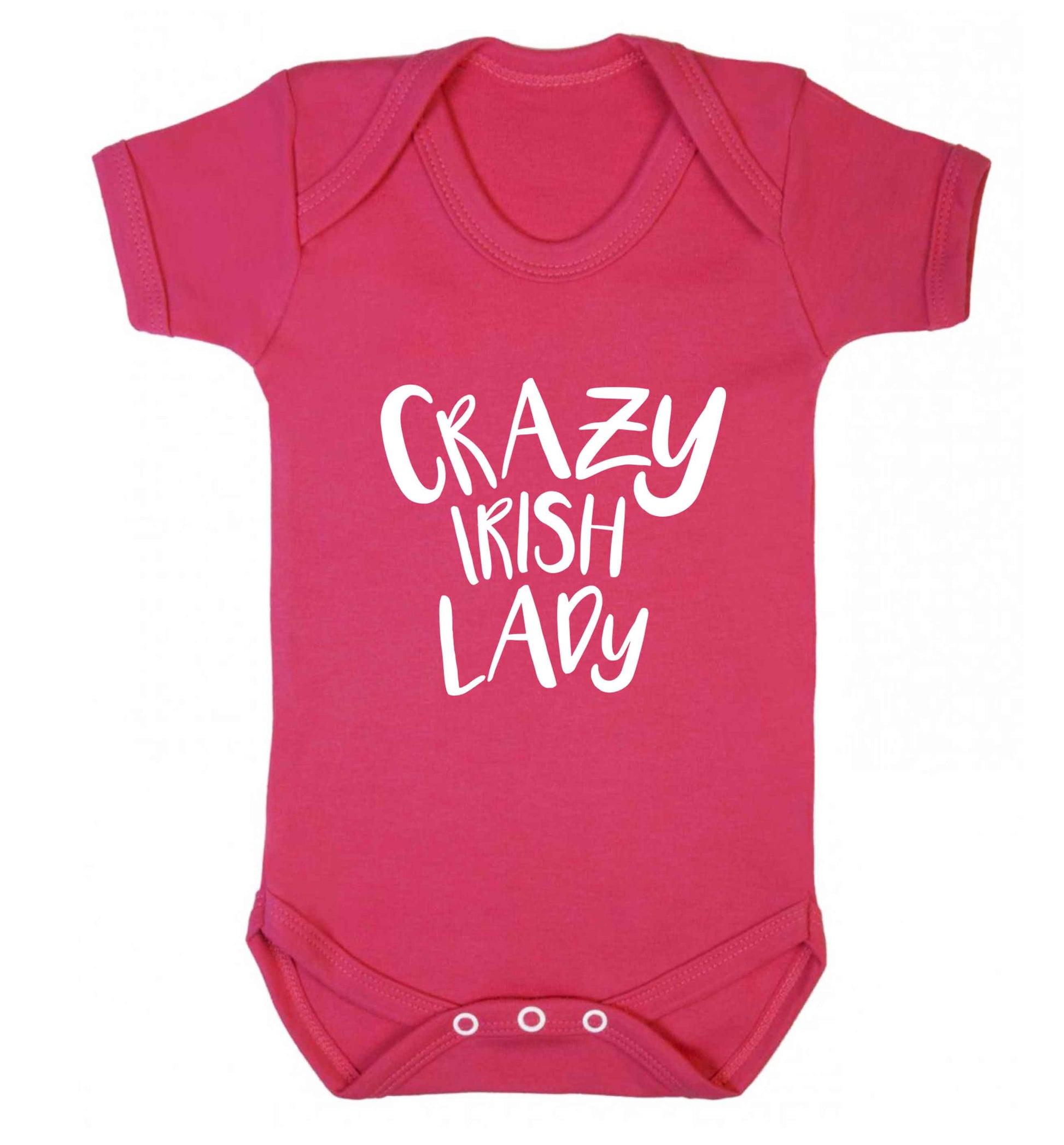Crazy Irish lady baby vest dark pink 18-24 months