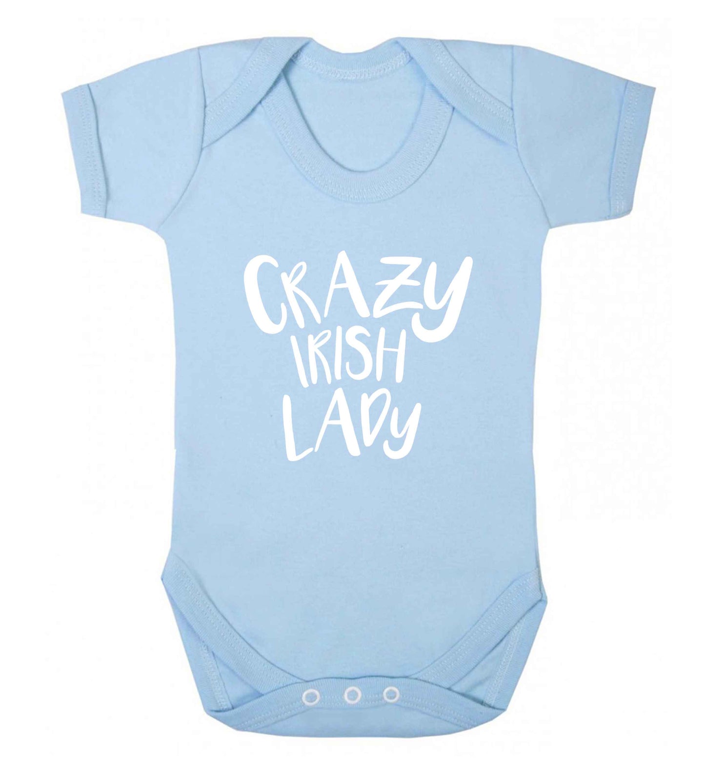 Crazy Irish lady baby vest pale blue 18-24 months