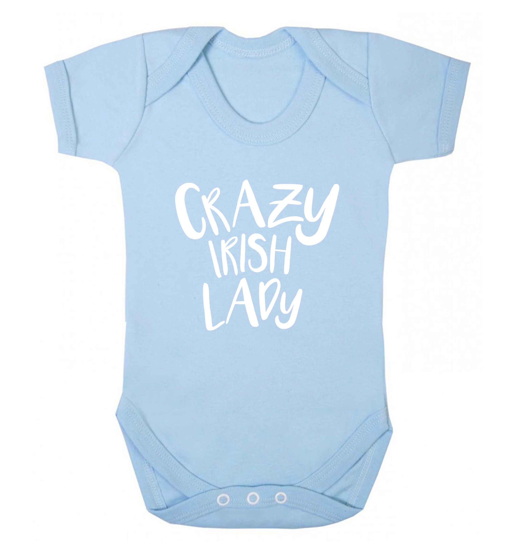 Crazy Irish lady baby vest pale blue 18-24 months