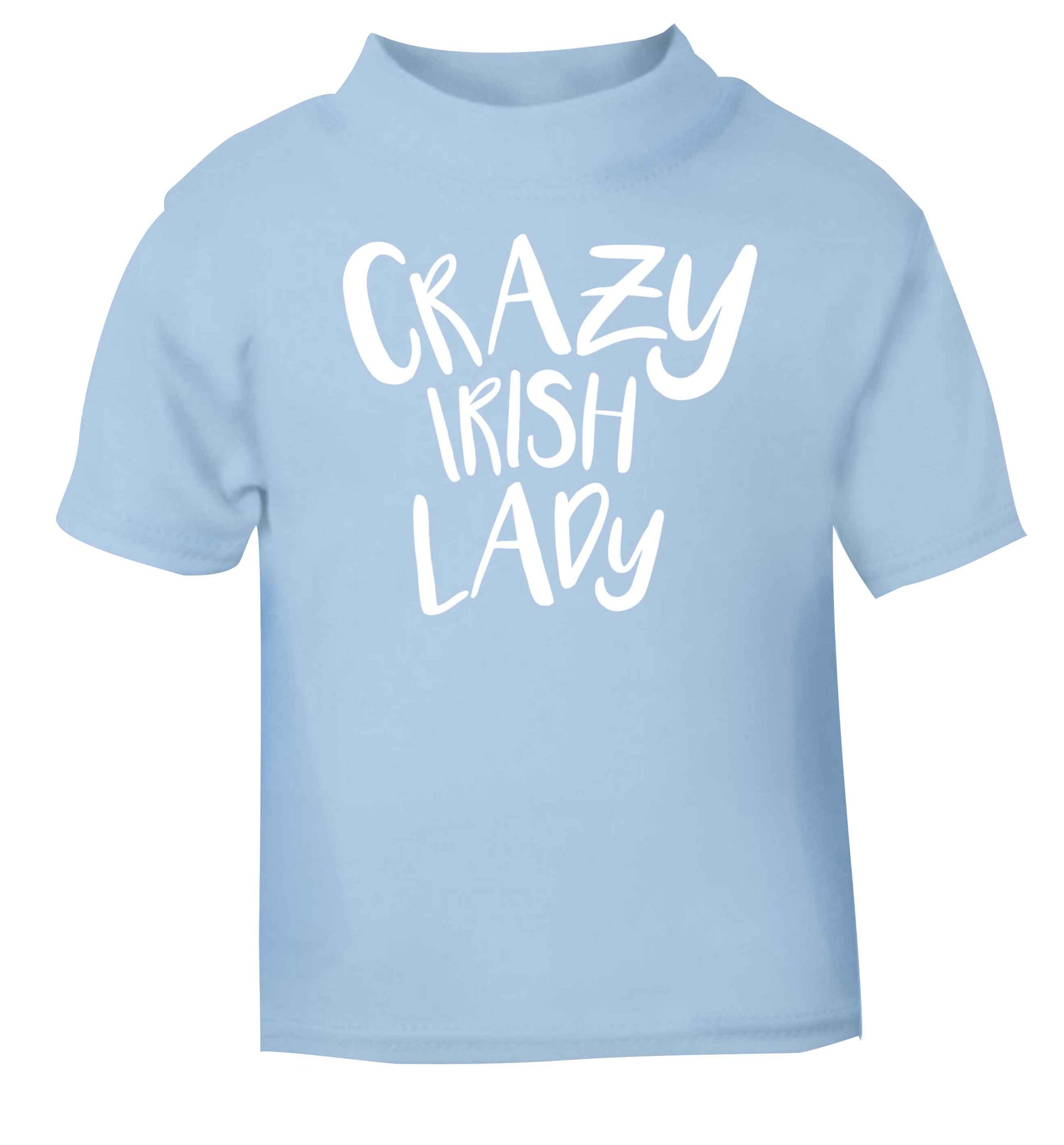 Crazy Irish lady light blue baby toddler Tshirt 2 Years
