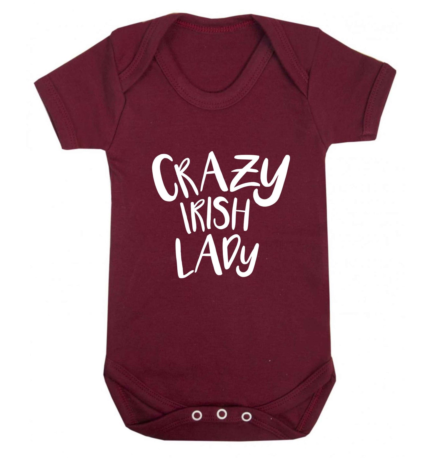 Crazy Irish lady baby vest maroon 18-24 months