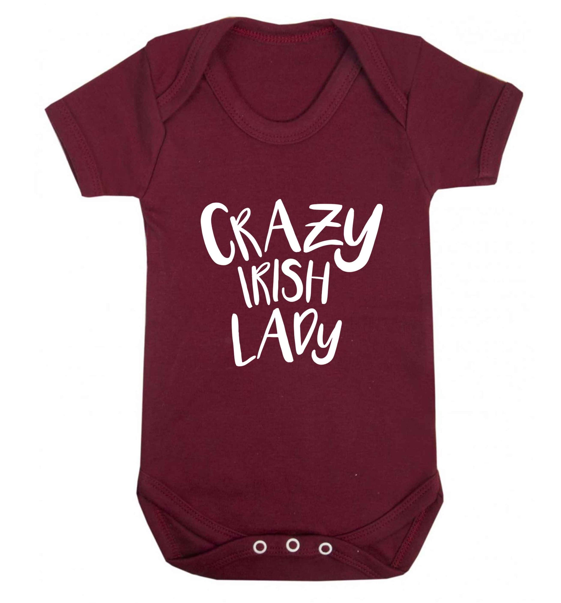 Crazy Irish lady baby vest maroon 18-24 months