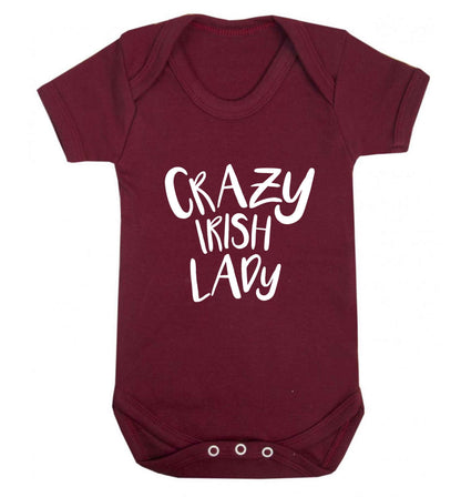 Crazy Irish lady baby vest maroon 18-24 months