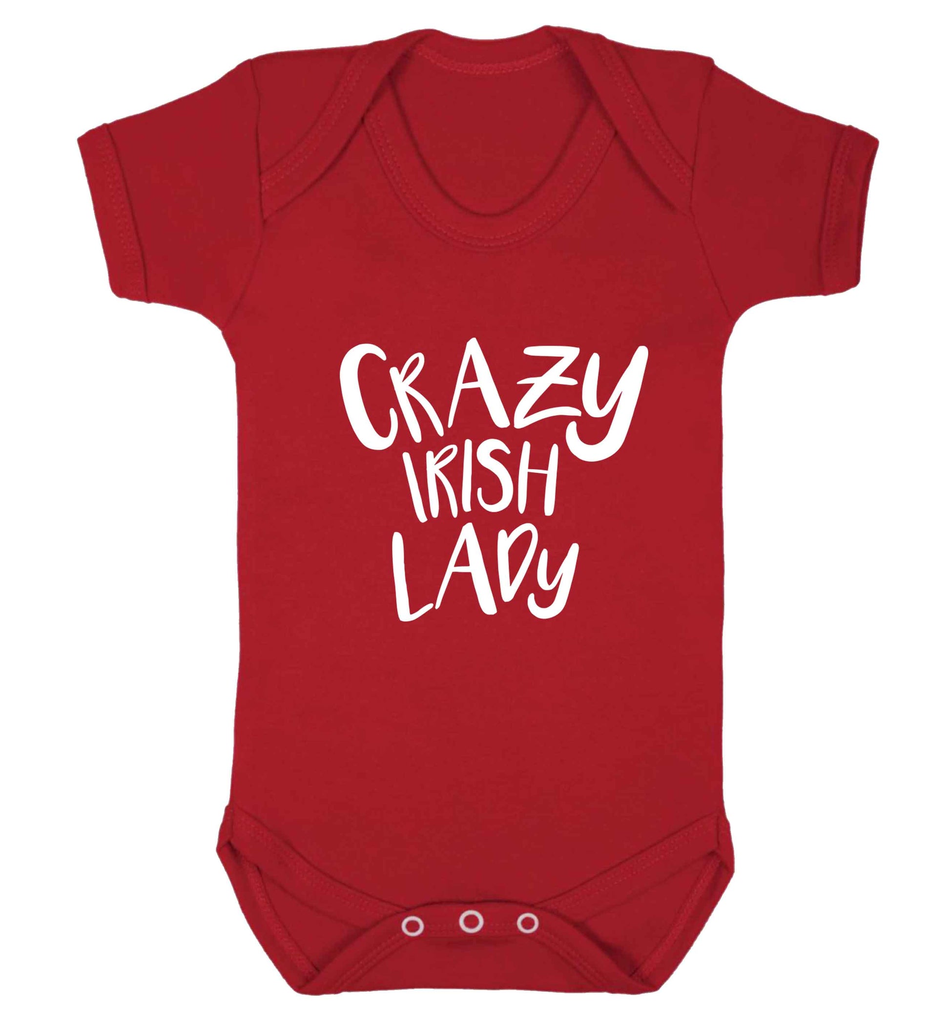 Crazy Irish lady baby vest red 18-24 months