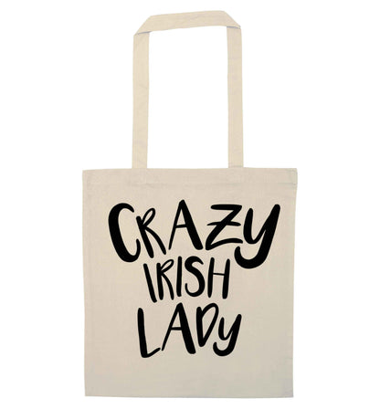Crazy Irish lady natural tote bag