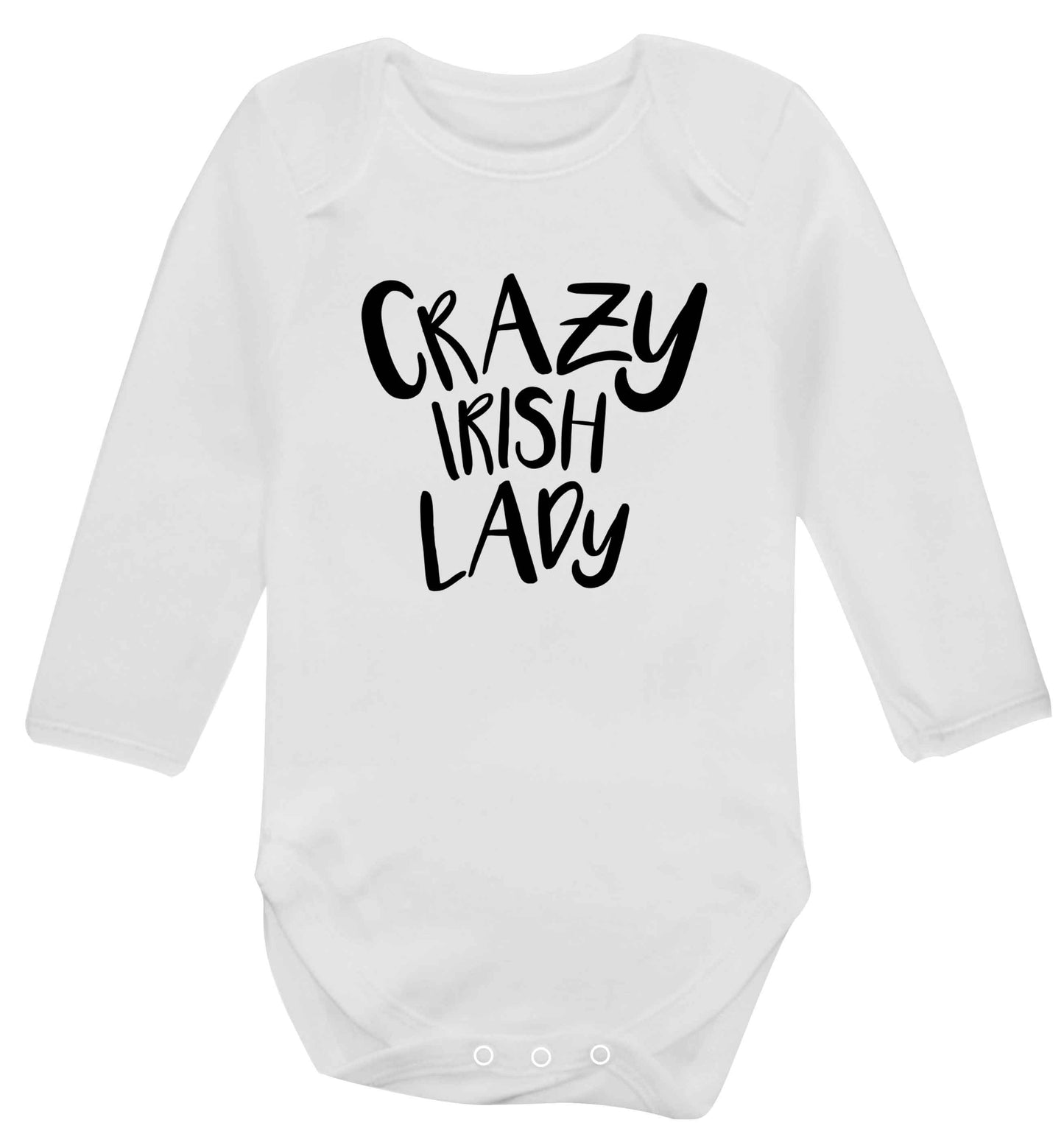 Crazy Irish lady baby vest long sleeved white 6-12 months