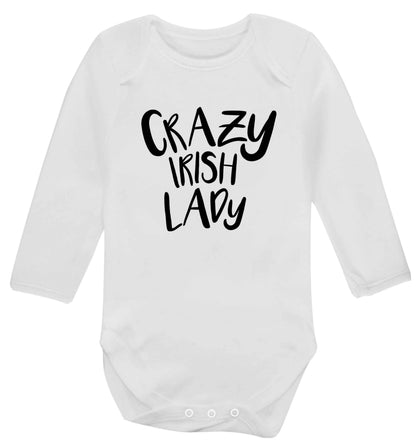 Crazy Irish lady baby vest long sleeved white 6-12 months