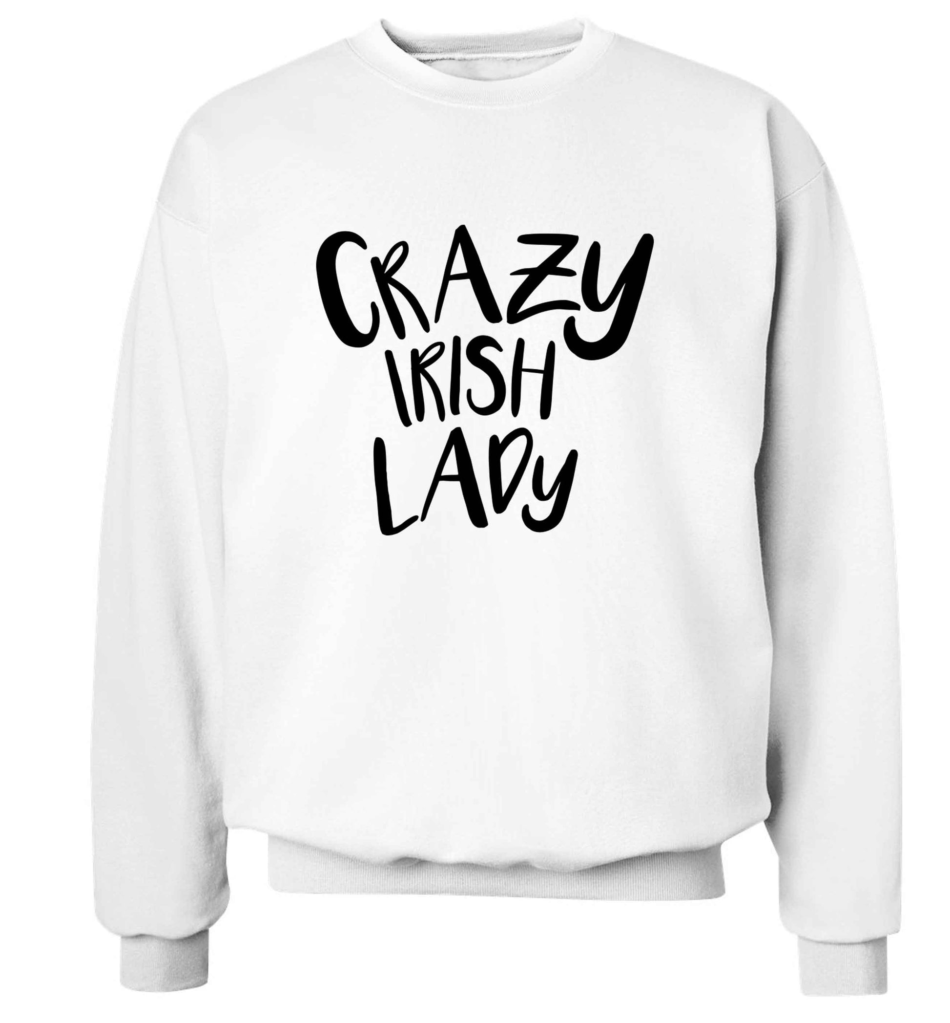 Crazy Irish lady adult's unisex white sweater 2XL