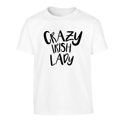 Crazy Irish lady Children's white Tshirt 12-13 Years