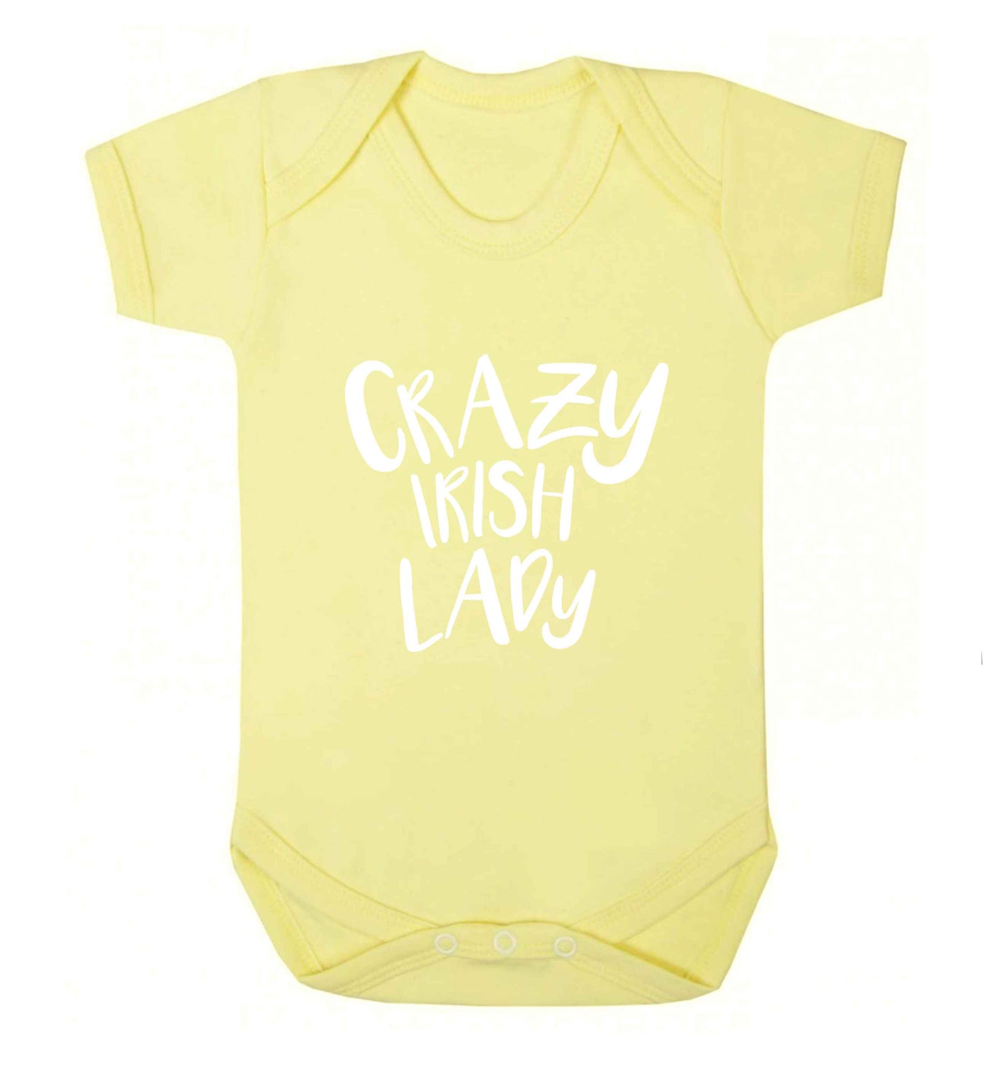 Crazy Irish lady baby vest pale yellow 18-24 months