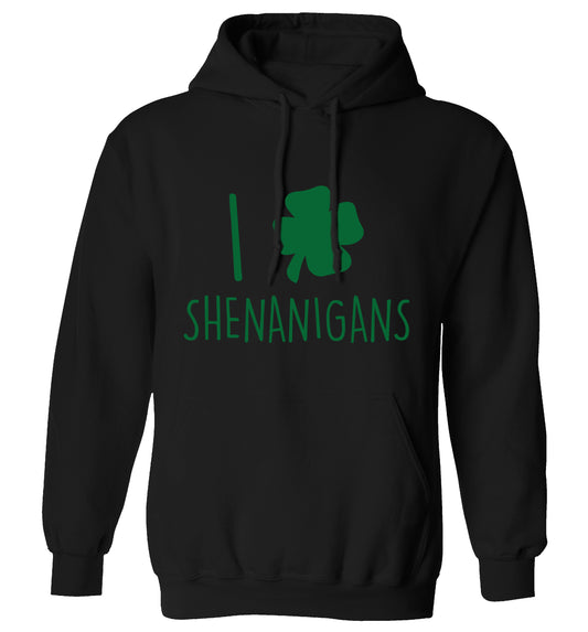 I love shenanigans adults unisex black hoodie 2XL