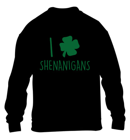 I love shenanigans children's black sweater 12-13 Years