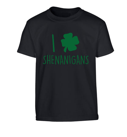 I love shenanigans Children's black Tshirt 12-13 Years
