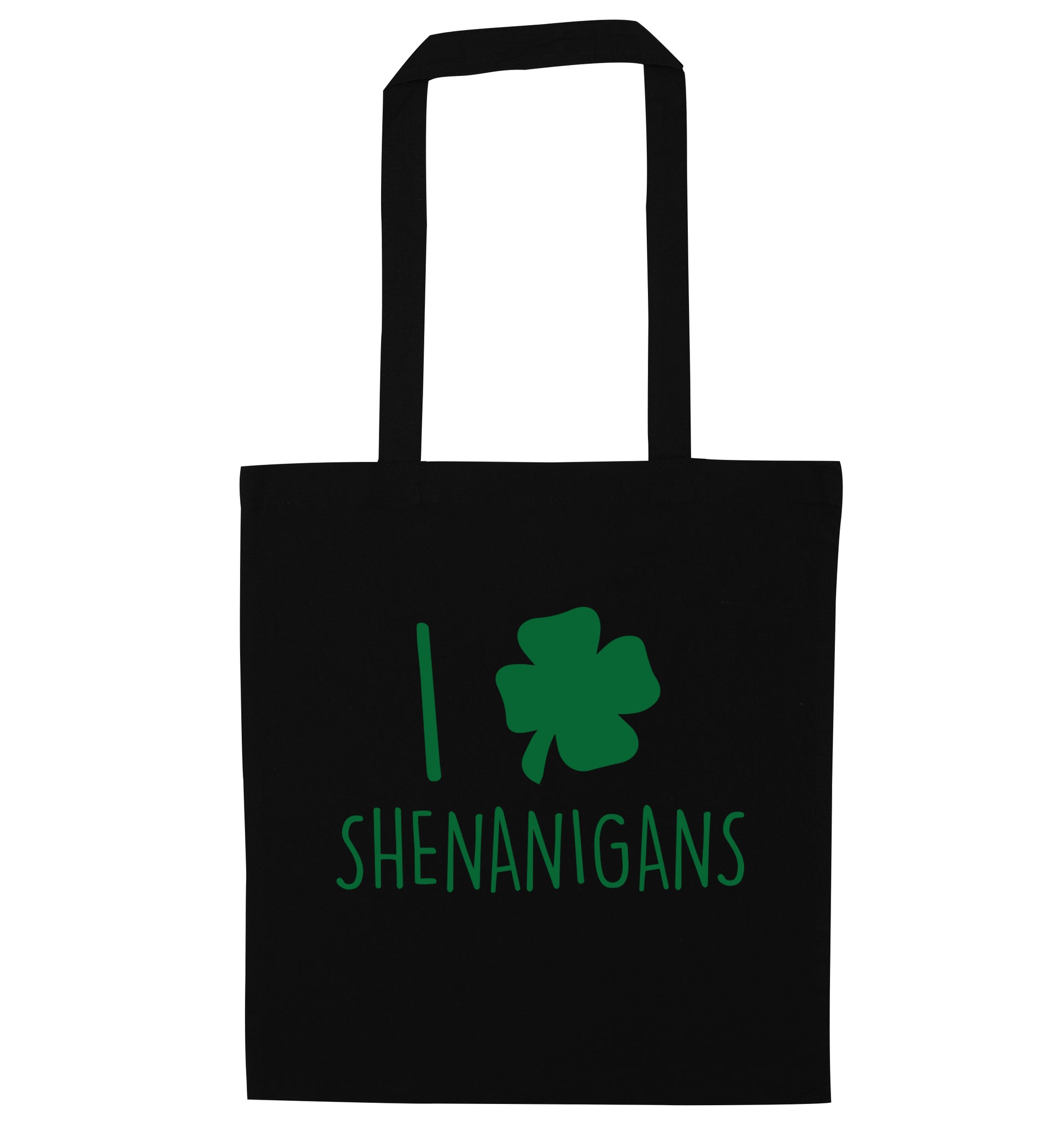 I love shenanigans black tote bag