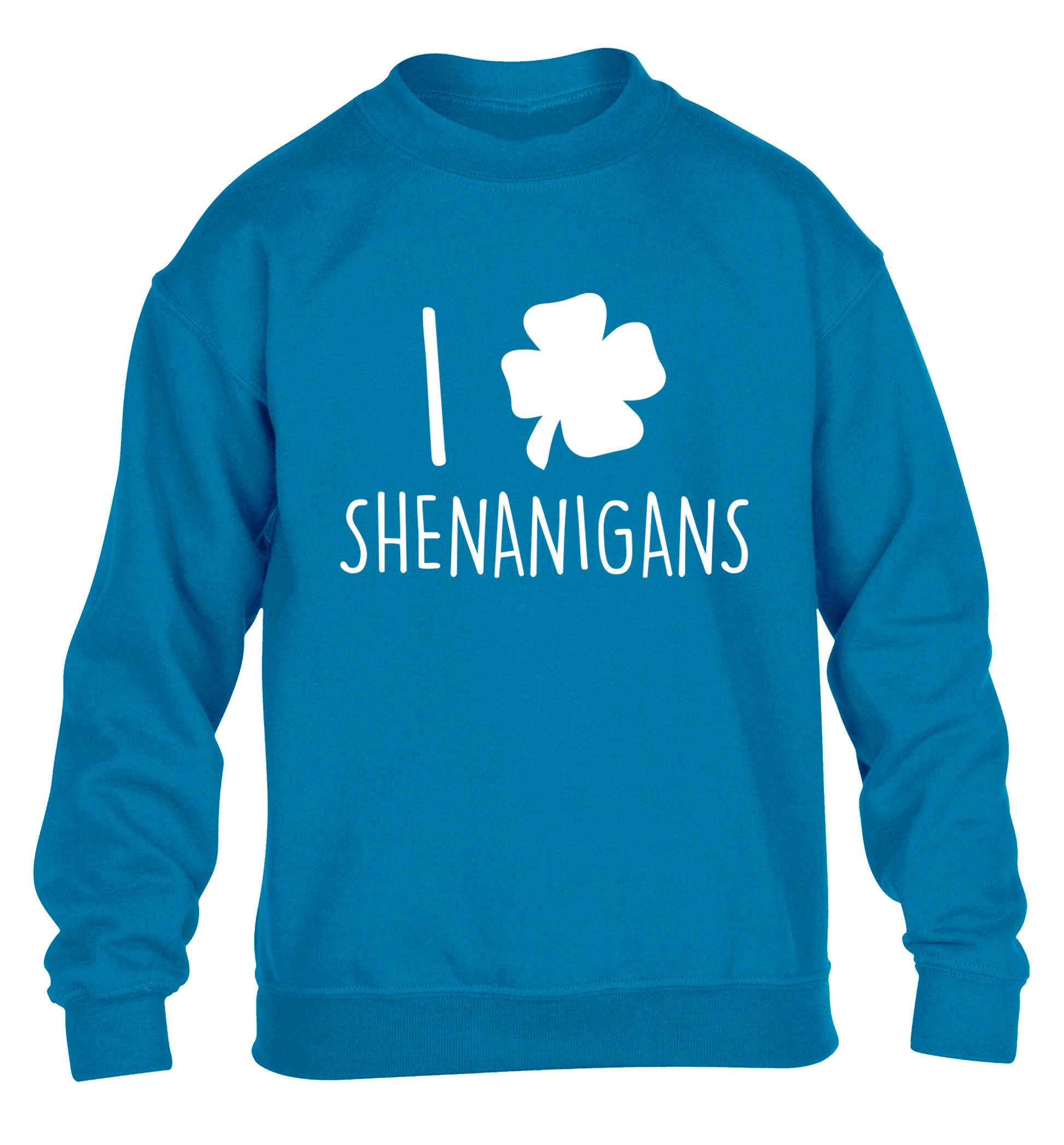 I love shenanigans children's blue sweater 12-13 Years