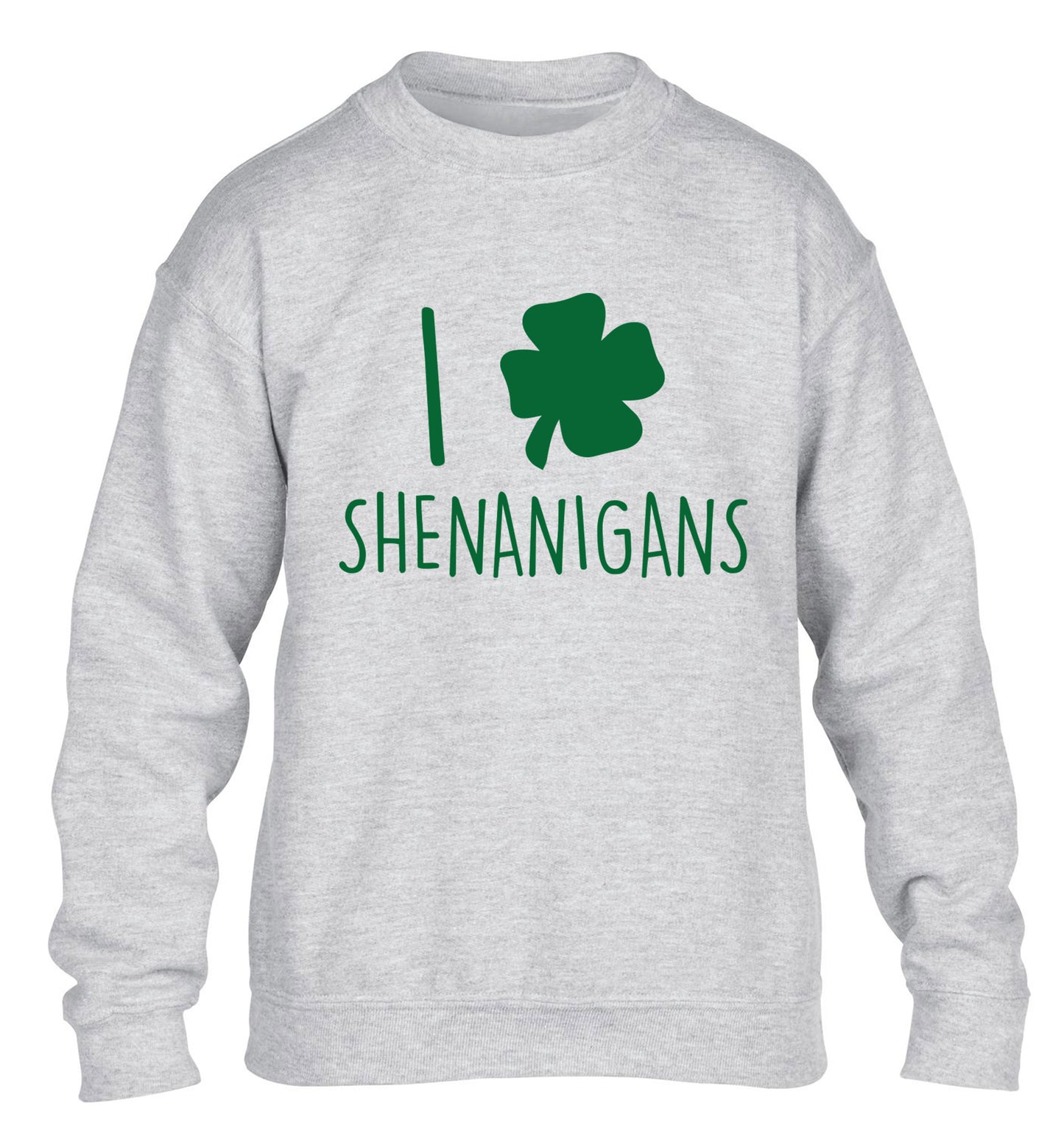 I love shenanigans children's grey sweater 12-13 Years
