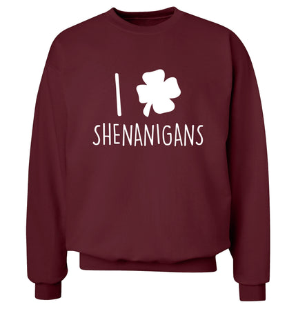 I love shenanigans Adult's unisex maroon Sweater 2XL