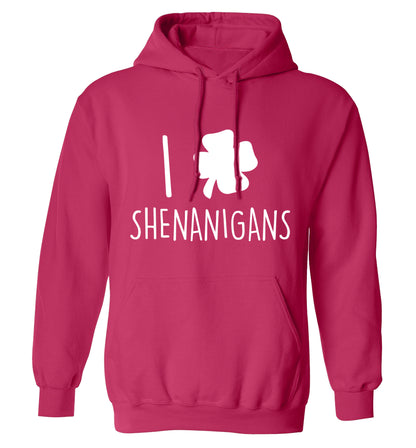 I love shenanigans adults unisex pink hoodie 2XL