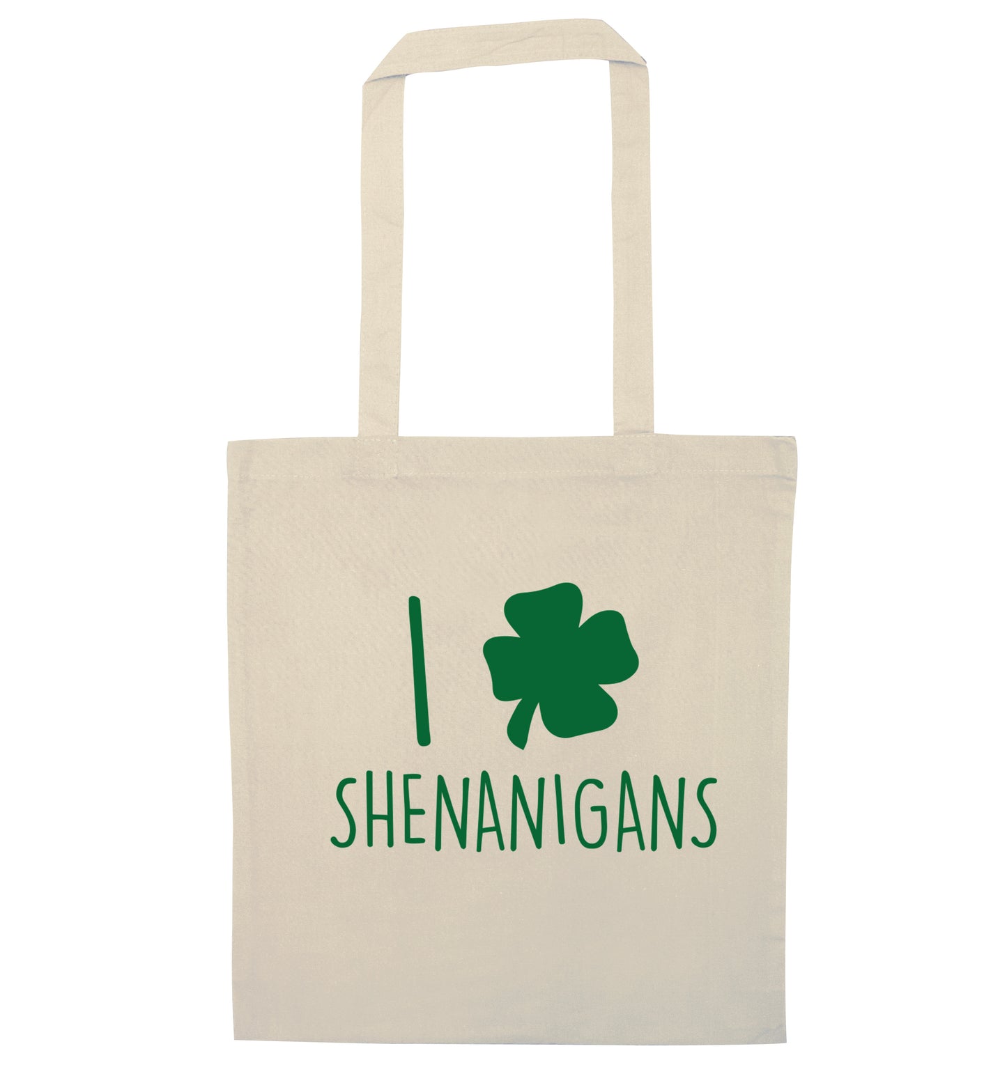 I love shenanigans natural tote bag