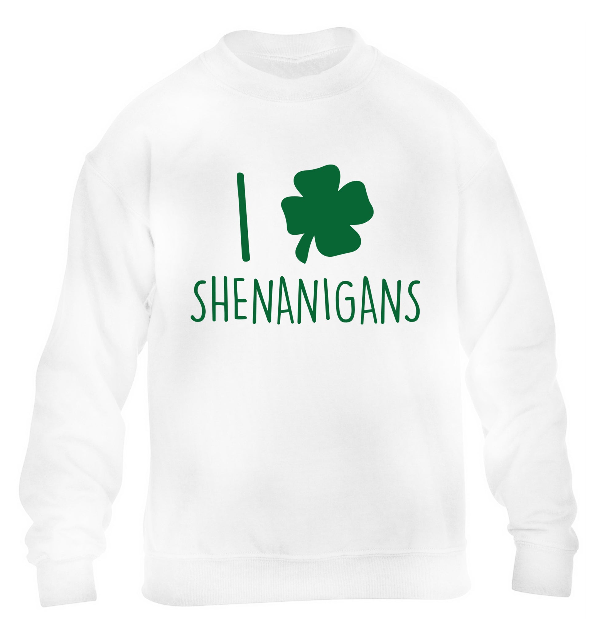 I love shenanigans children's white sweater 12-13 Years