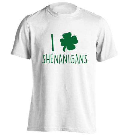 I love shenanigans adults unisex white Tshirt 2XL