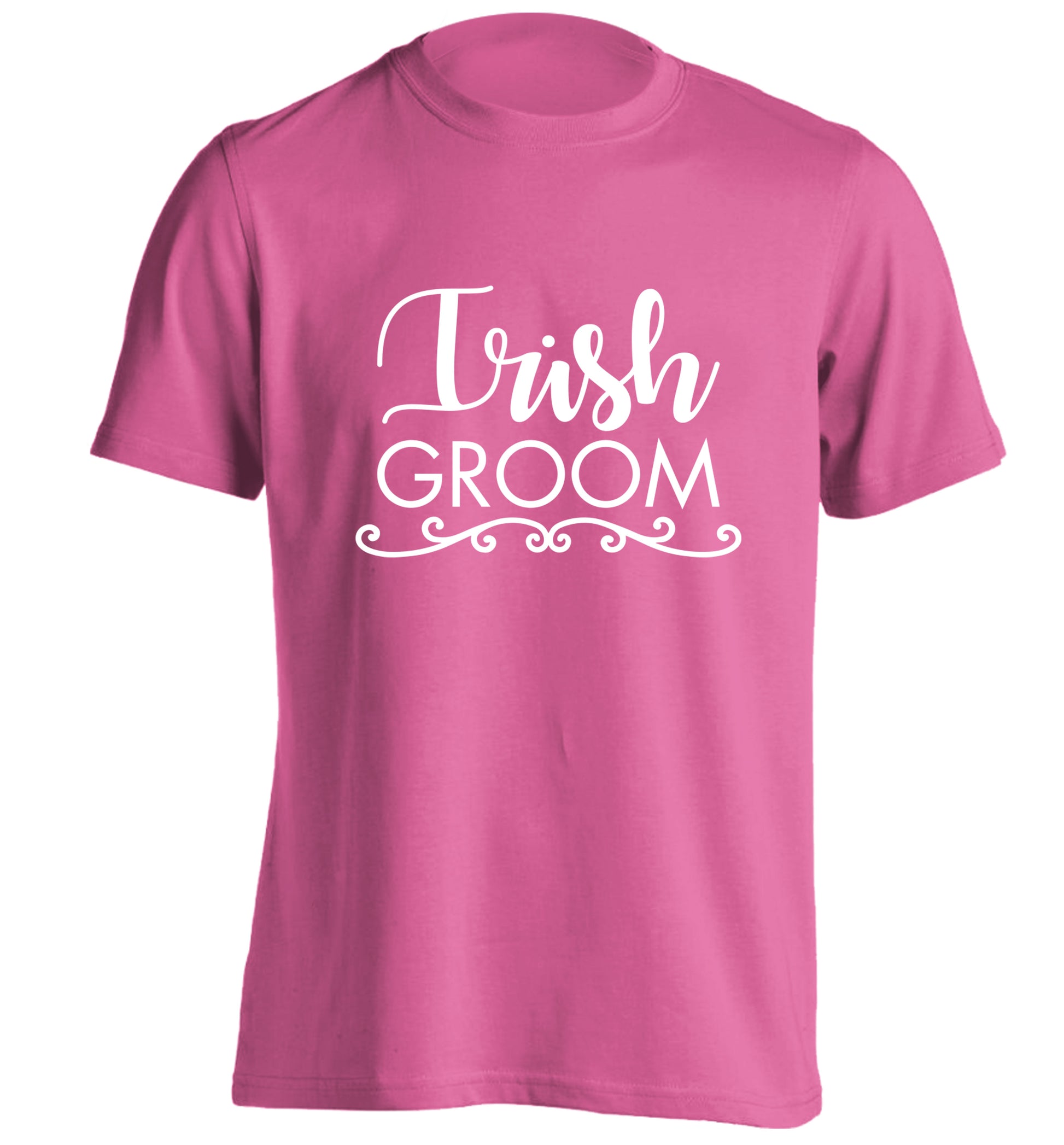 Irish groom adults unisex pink Tshirt 2XL