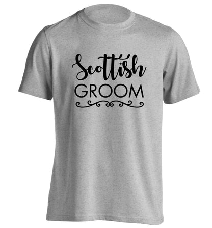 Scottish groom adults unisex grey Tshirt 2XL