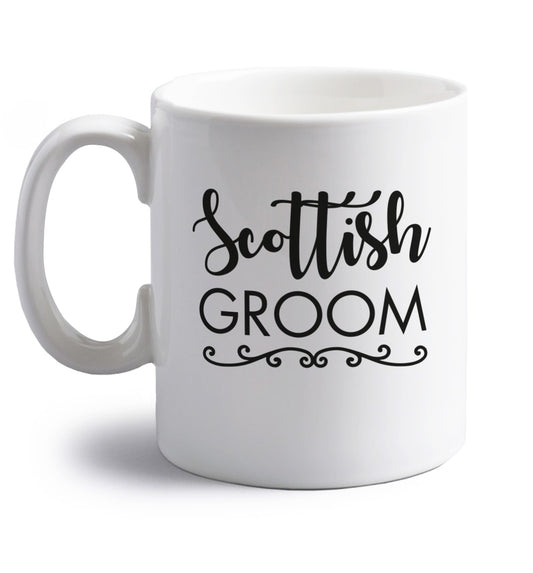 Scottish groom right handed white ceramic mug 