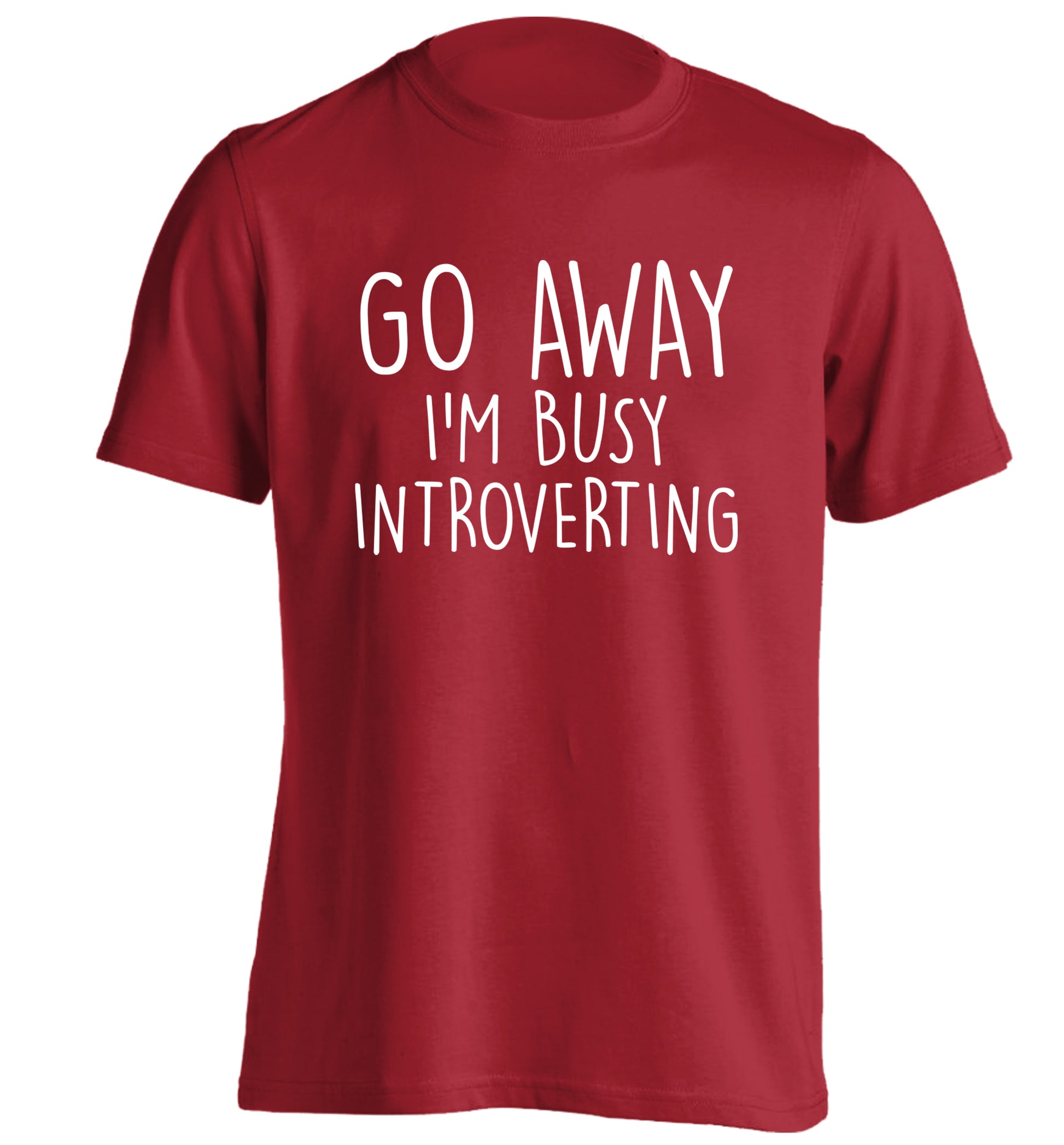 Go away I'm busy introverting adults unisex red Tshirt 2XL