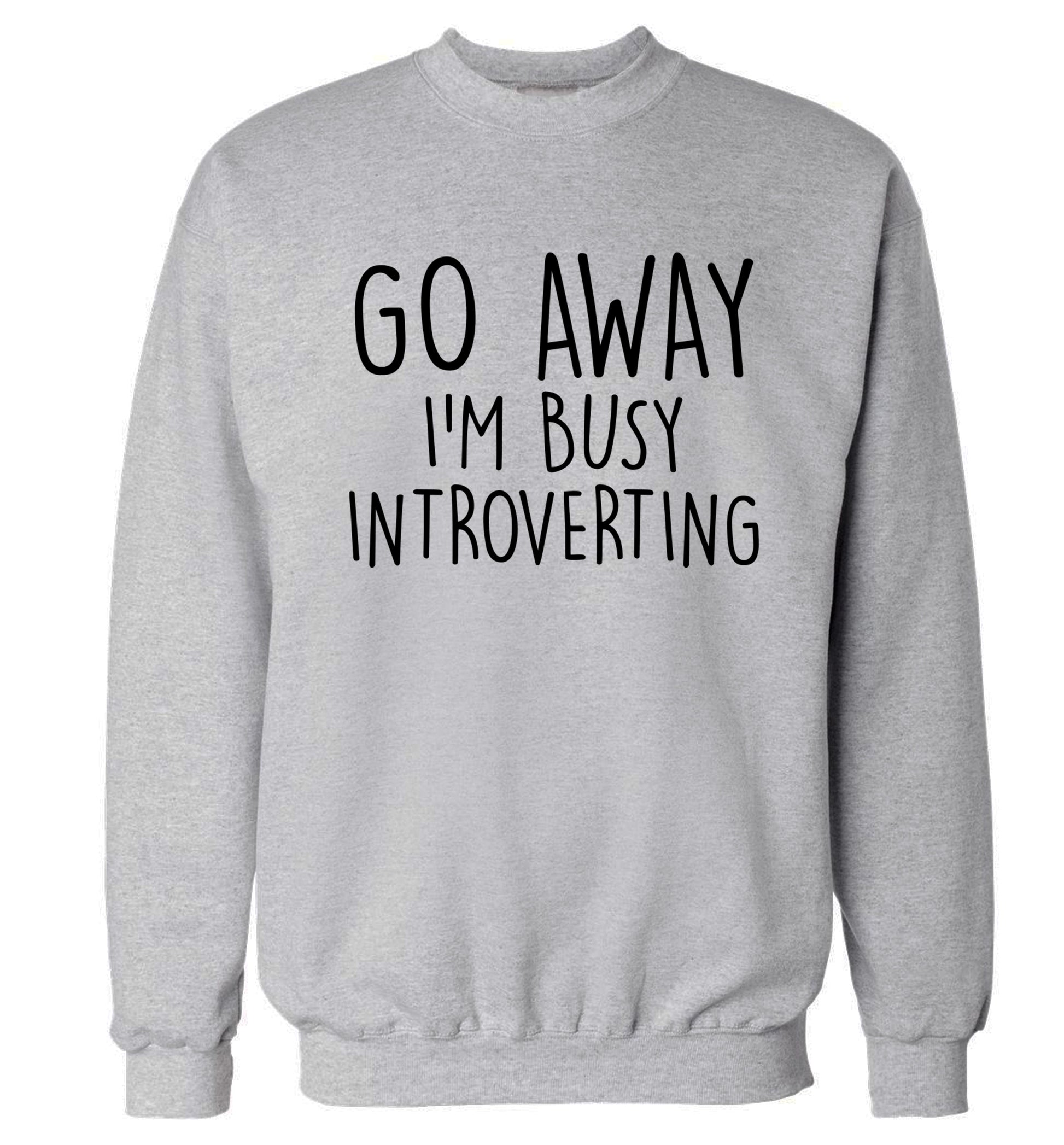 Go away I'm busy introverting Adult's unisex grey Sweater 2XL