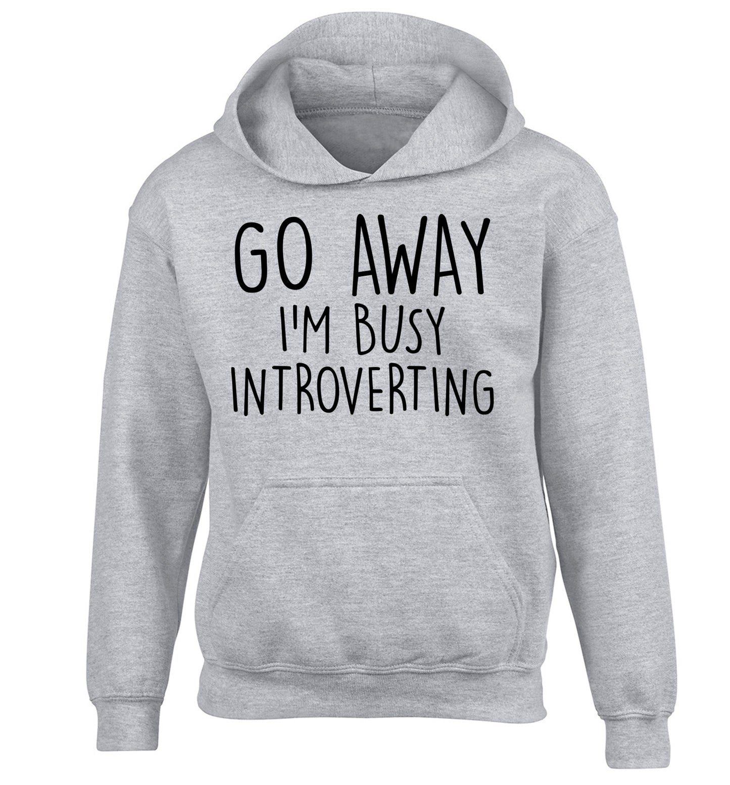 Go away I'm busy introverting children's grey hoodie 12-13 Years