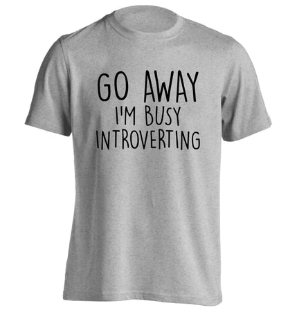 Go away I'm busy introverting adults unisex grey Tshirt 2XL